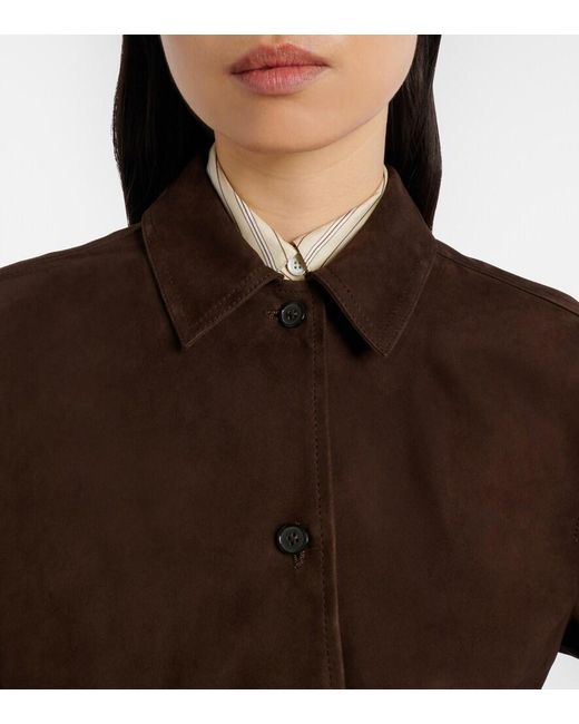 Totême  Brown Suede Overshirt