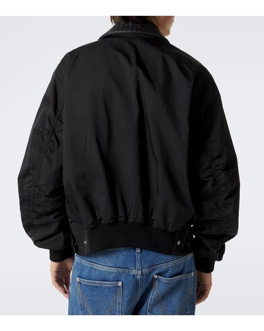 Bottega Veneta Black Intrecciato Twill Blouson Jacket for men