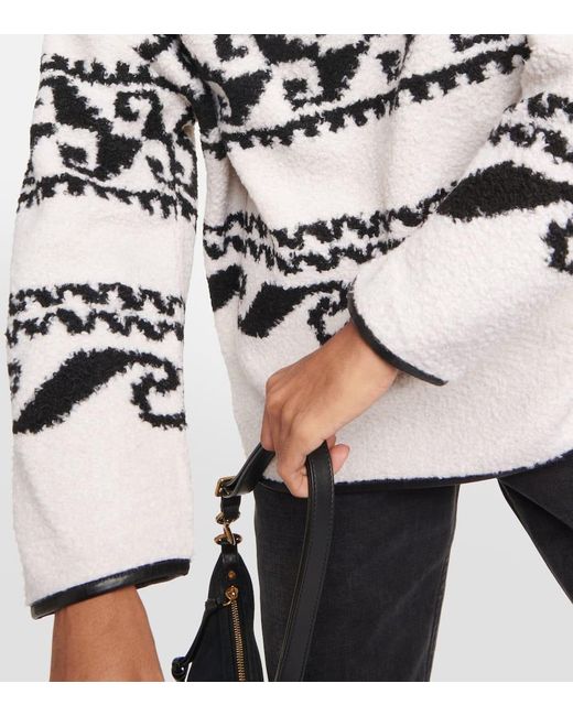 Isabel Marant White Marner Printed Fleece Sweater