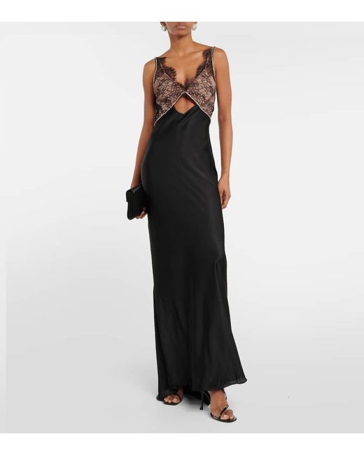 Self-Portrait Black Lace And Satin Gown