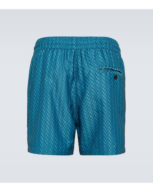Frescobol Carioca Blue Copacabana Jacquard Swim Shorts for men