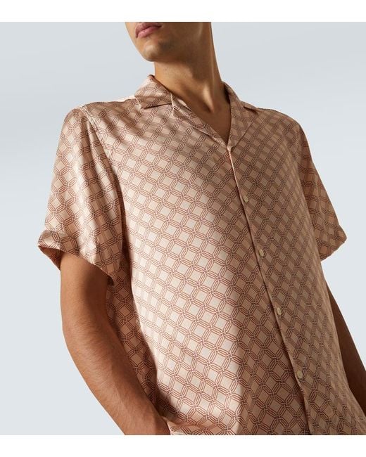 Frescobol Carioca Bedrucktes Hemd Roberto Aus Seide in Natural für Herren