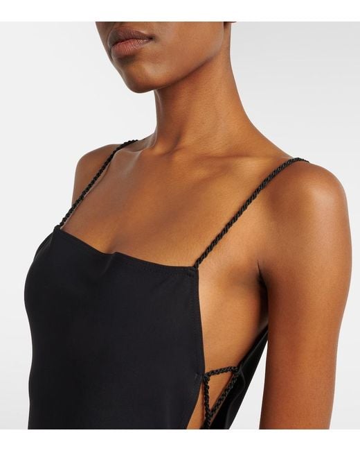 Alaïa Black Tasselled Swimsuit