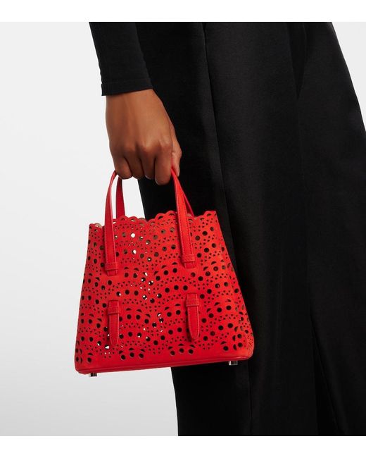 Alaïa Red Mina 20 Vienne Leather Tote Bag