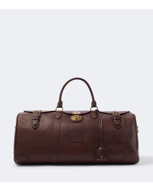 Polo Ralph Lauren Brown Heritage Lock Large Leather Duffel Bag for men