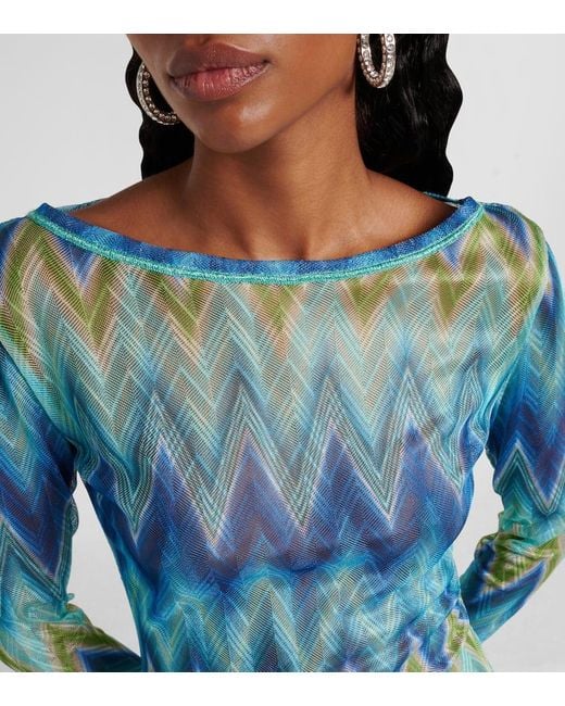 Missoni Blue Zig Zag Beach Dress