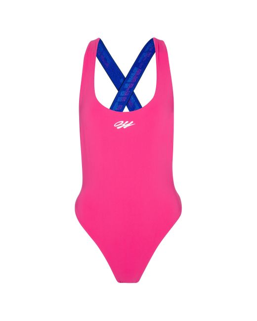 Off-White c/o Virgil Abloh Pink Stretch-jersey Swimsuit