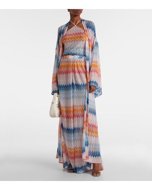 Missoni White Zigzag Lame Beach Cover-Up