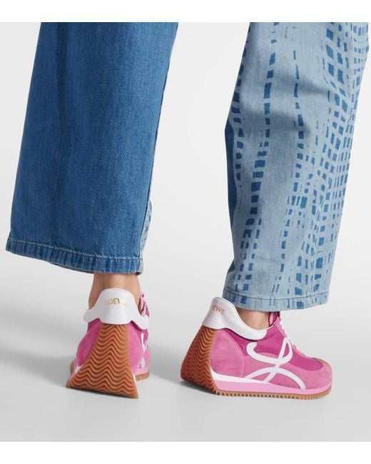 Loewe Pink Paula's Ibiza Sneakers Flow Runner mit Veloursleder