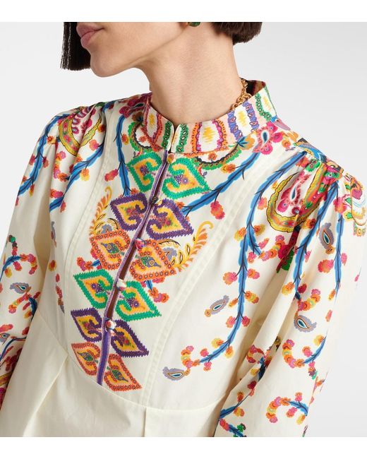 Etro White Printed Cotton Minidress
