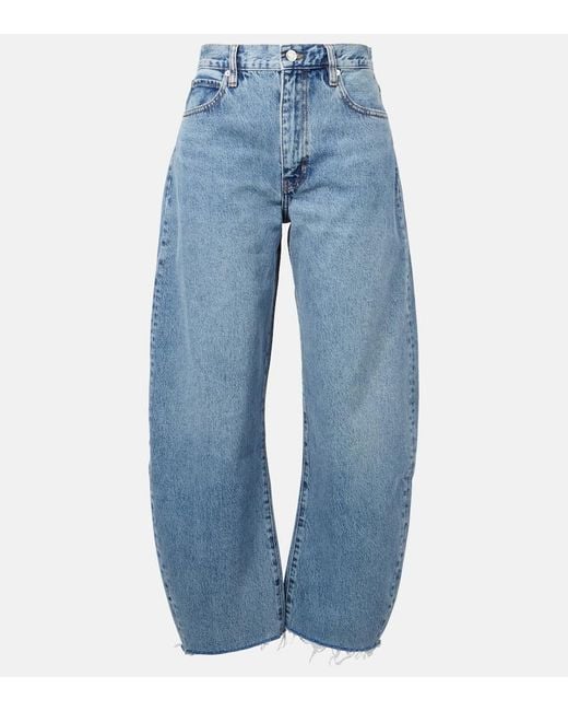 Jean Ample Bubble Crop A Taille Haute FRAME en coloris Blue