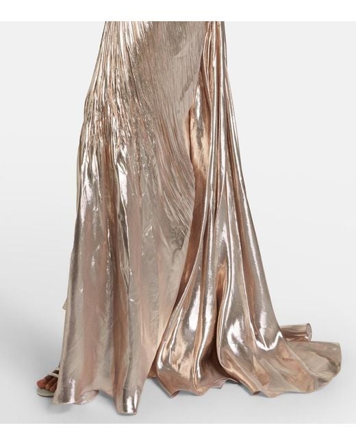 Maria Lucia Hohan Natural Mirren Silk-Blend Chiffon Bustier Gown