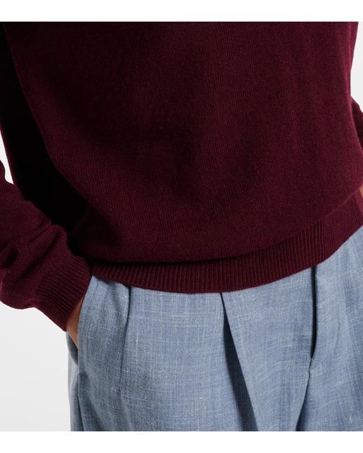 Jardin Des Orangers Red Wool And Cashmere Polo Sweater