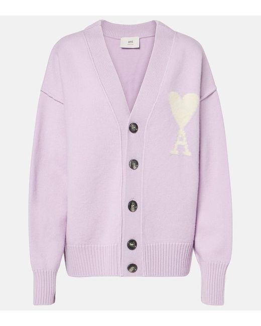 AMI Pink Ami De Cour Wool Sweater