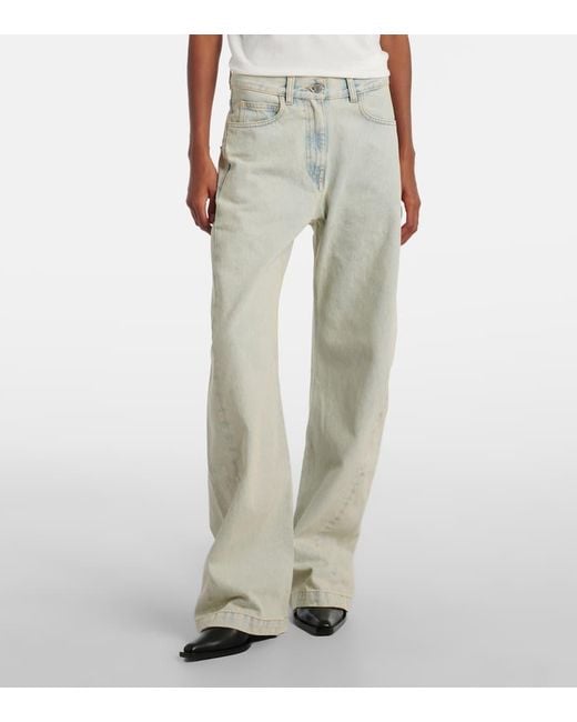 Jeans A Gamba Larga A Vita Media di Calvin Klein in Gray