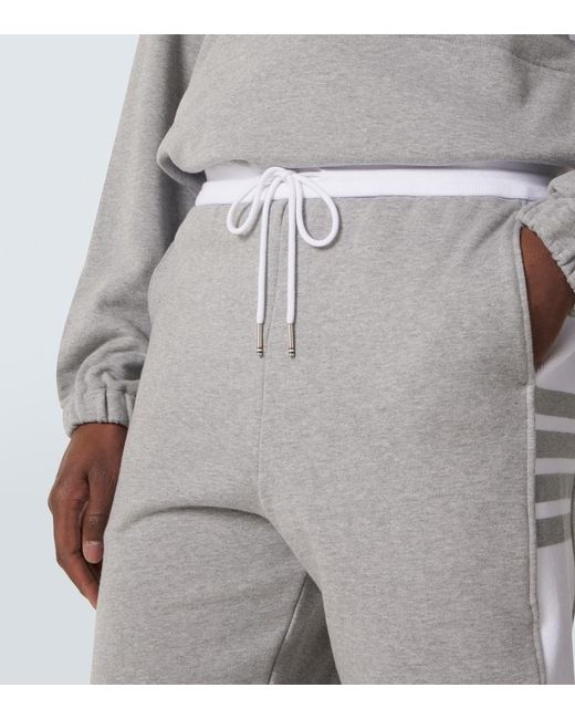 Thom Browne Gray 4-Bar Cotton Jersey Shorts for men