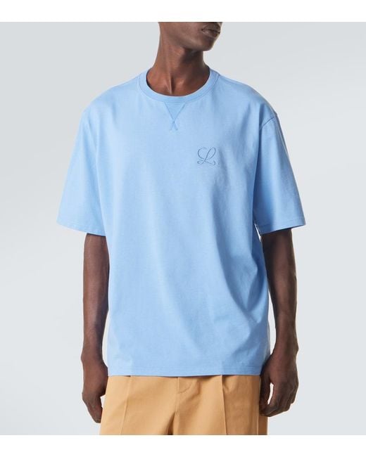 Loewe Blue Anagram Cotton Jersey T-Shirt for men