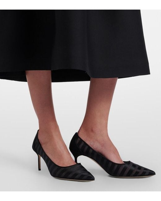 Manolo Blahnik Black Bbla Organza Pumps
