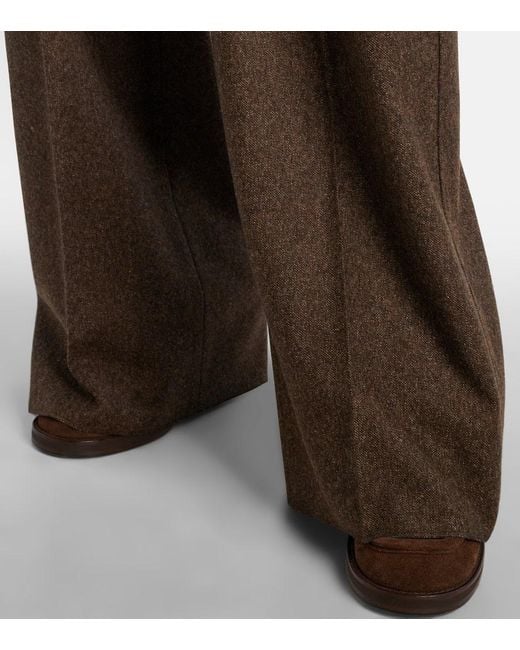 Max Mara Brown Virgin Wool Straight Pants