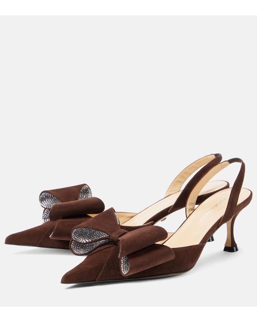 Mach & Mach Brown Le Cadeau 65 Suede Pumps