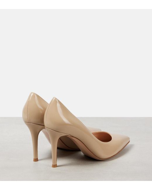 Gianvito Rossi Natural Gianvito 85 Patent Leather Pumps