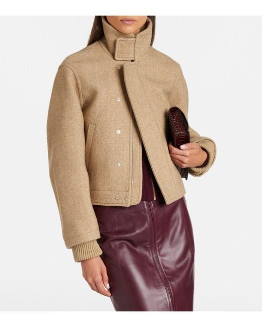 Victoria Beckham Natural Wool-Blend Jacket