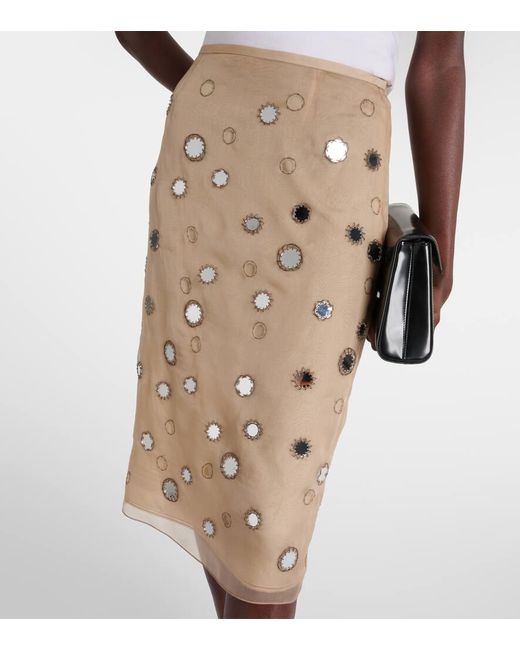 Gonna Midi di Prada in Natural