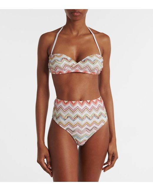 Missoni White Zig Zag Metallic Bikini