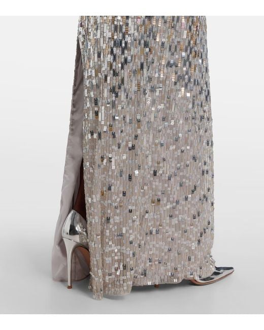 Abito Lungo Lucille Con Paillettes di Jenny Packham in White