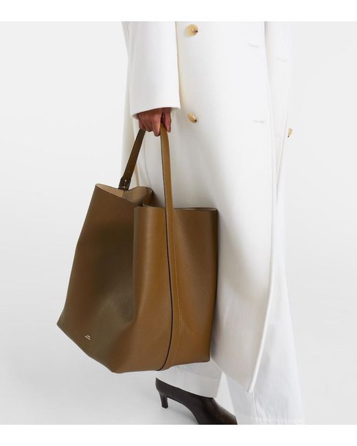 Totême Brown Large Leather Tote Bag