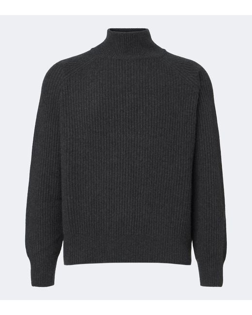 LeKasha Black Ribbed-Knit Cashmere Sweater for men