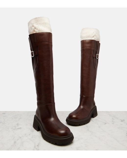 Jimmy Choo Brown Tamsin Leather Knee-High Boots