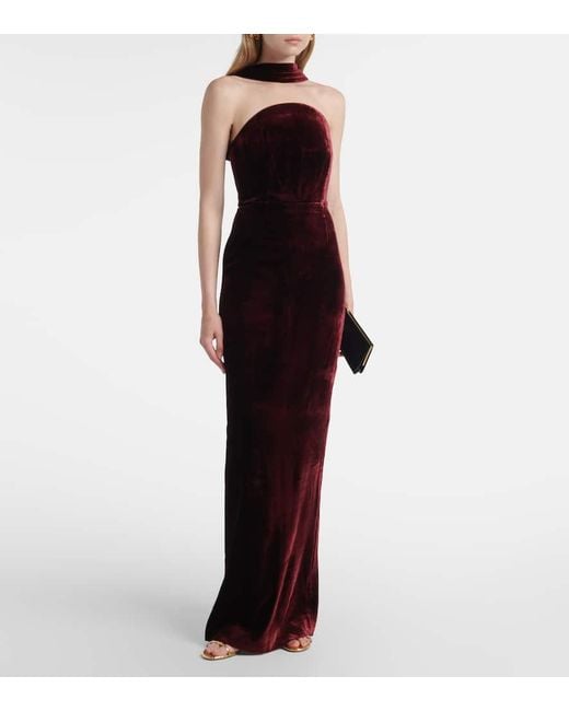 Roland Mouret Black Robe Aus Samt