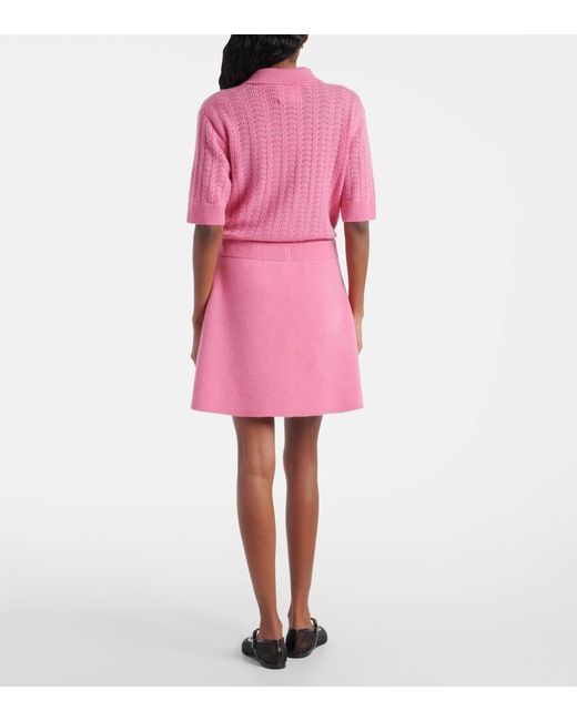 Lisa Yang Pink Clare High-Rise Cashmere Miniskirt
