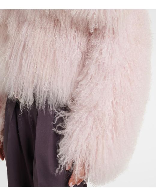 The Attico Pink Shearling Jacket