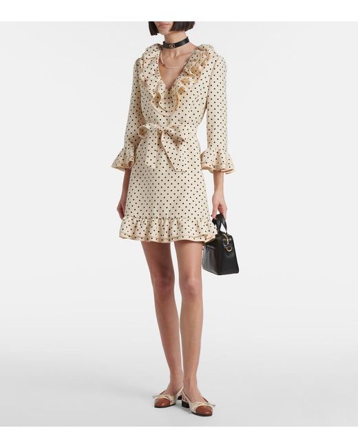 Valentino Natural Crepe Couture Plusdepois Ruffled Minidress