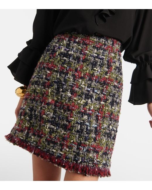 Etro Multicolor Wool-Blend Tweed Miniskirt