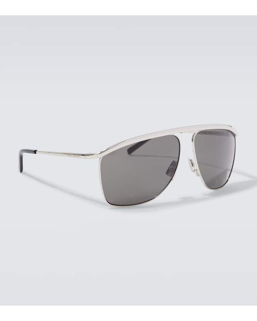 Saint Laurent Gray Sl 820 Victoire Aviator Sunglasses for men