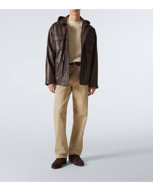 Tod's Brown Leather Jacket for men