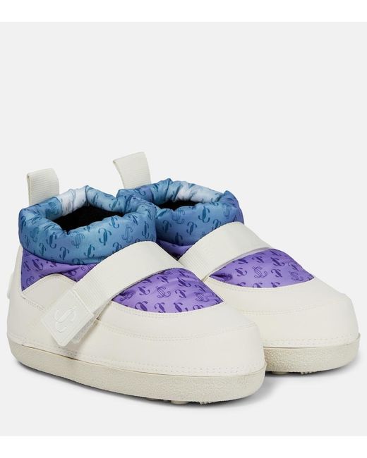 Jimmy Choo Blue Yuko Flat Ankle Snow Boots