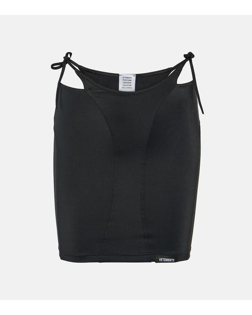 Vetements Black Deconstructed Jersey Miniskirt