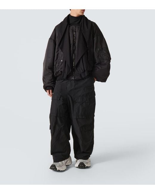 Balenciaga Incognito Hooded Bomber Jacket in Black for Men