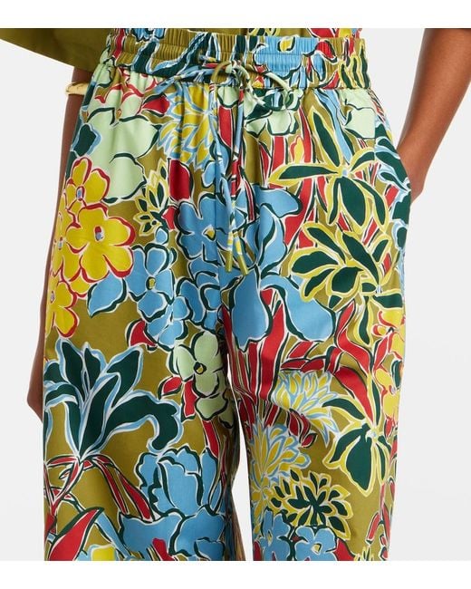 ALÉMAIS Blue Solstice Cotton-Blend Wide-Leg Pants