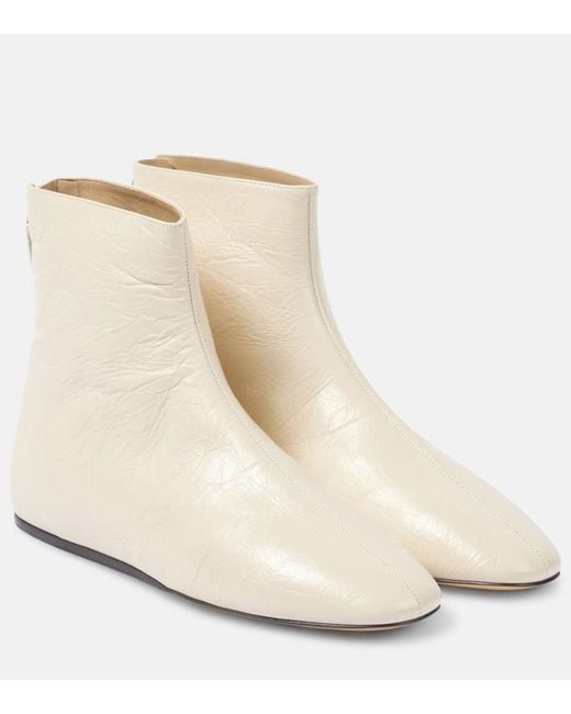 Le Monde Beryl White Luna Leather Ankle Boots