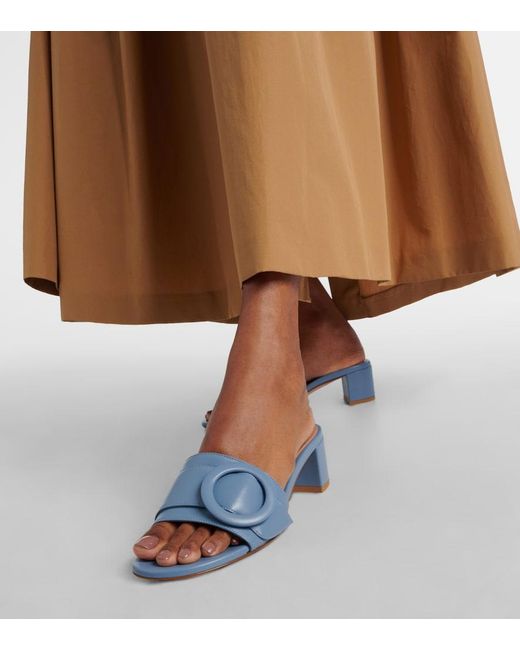 Gianvito Rossi Blue Venezia 45 Leather Mules