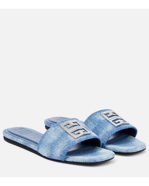 Givenchy 4g Denim Sandals in Blue Lyst