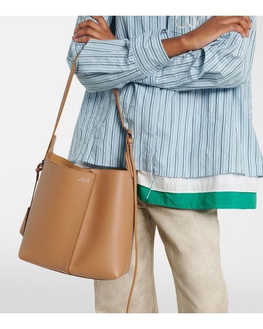 Loewe Brown Bilbao Medium Leather Bucket Bag