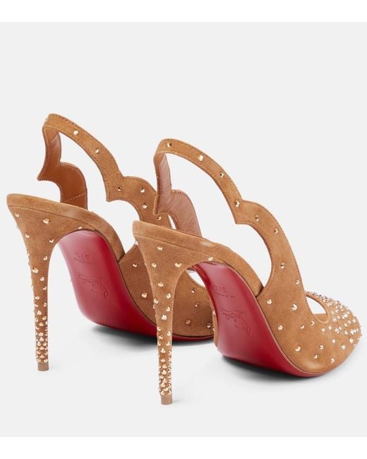 Christian Louboutin Brown Nudes Degrachick Suede Sandals