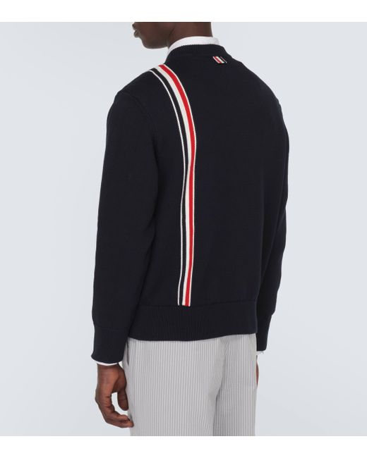 Thom Browne Blue Rwb Stripe Cotton Sweater for men