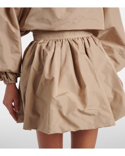 Patou Natural Gathered Faille Miniskirt